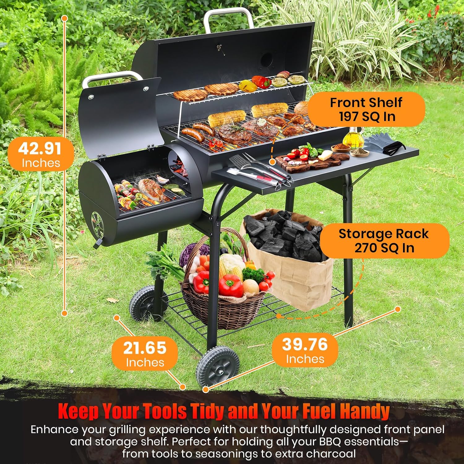Charcoal Grill Offset Smoker: Charcoal Barbecue Grills - Image 5