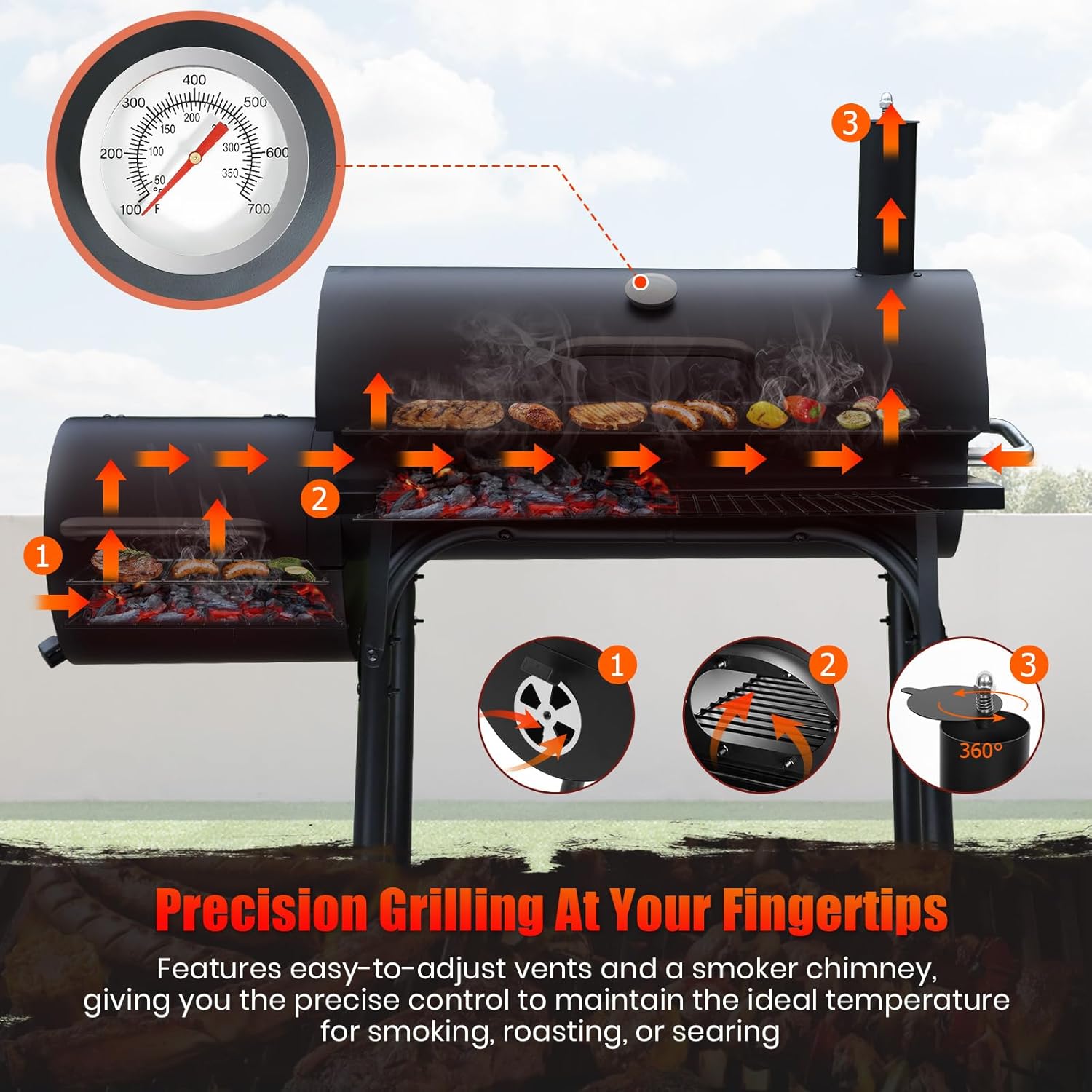 Charcoal Grill Offset Smoker: Charcoal Barbecue Grills - Image 6