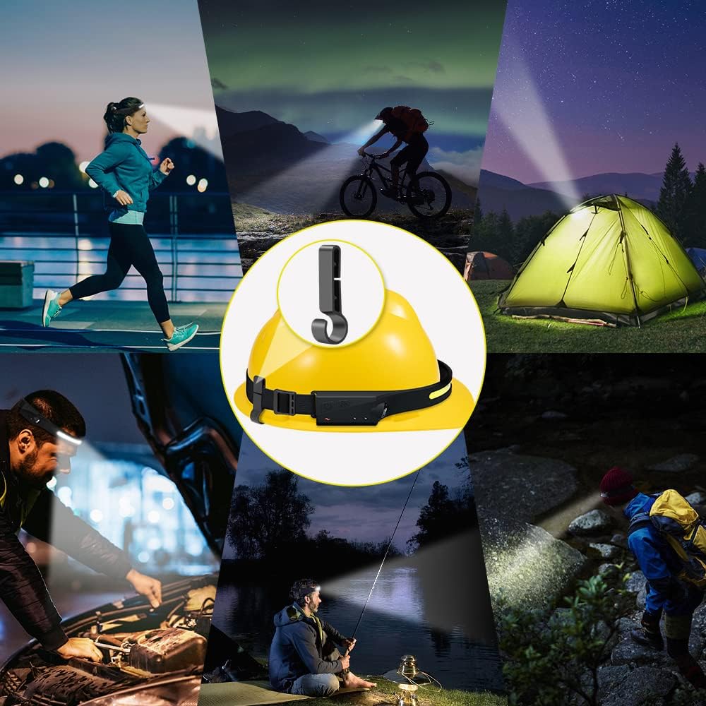 Rechargeable Headlamp 3PCS, 230° LED Head Lamp, Head Lights for Forehead - Image 6