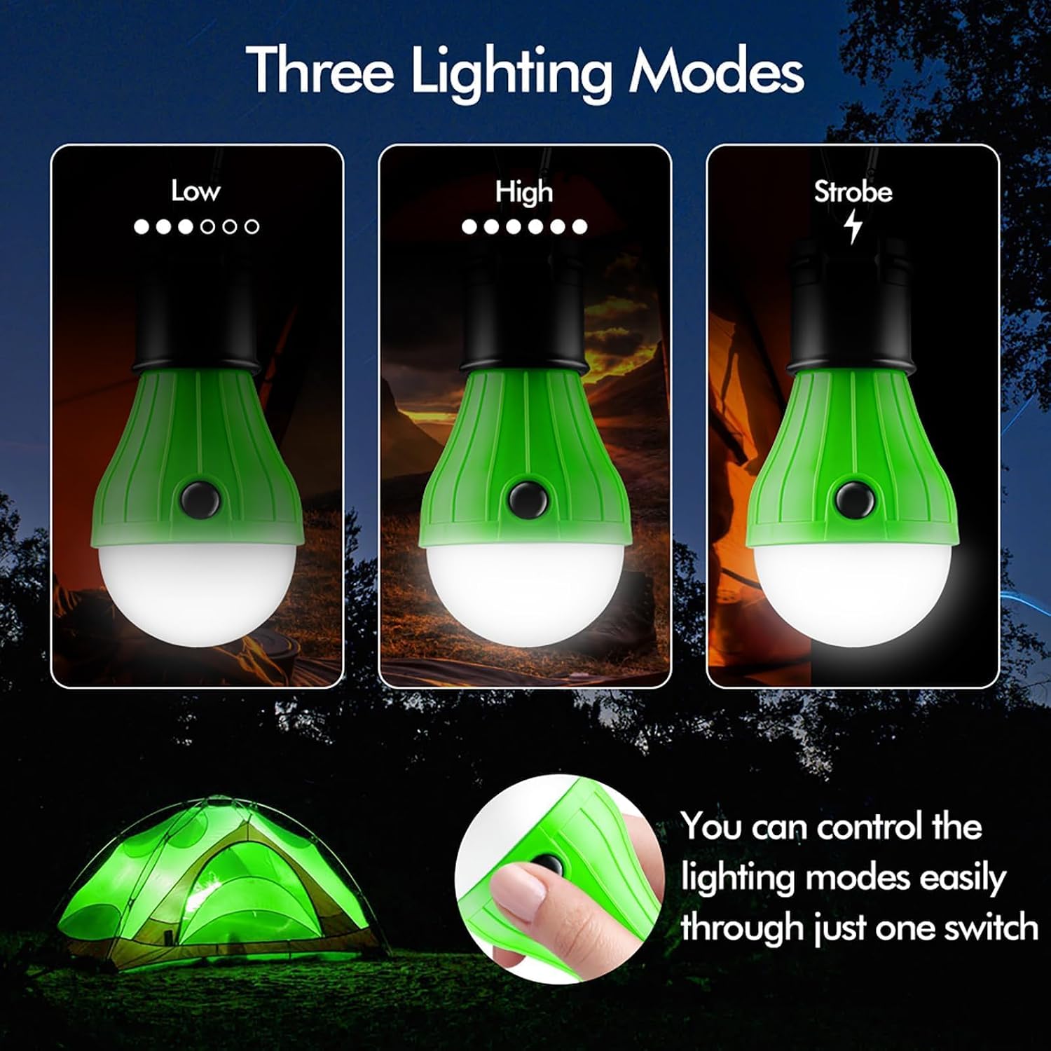 FLY2SKY Portable LED Gear Camping Lights with Clip Hook Emergency Light - Image 3
