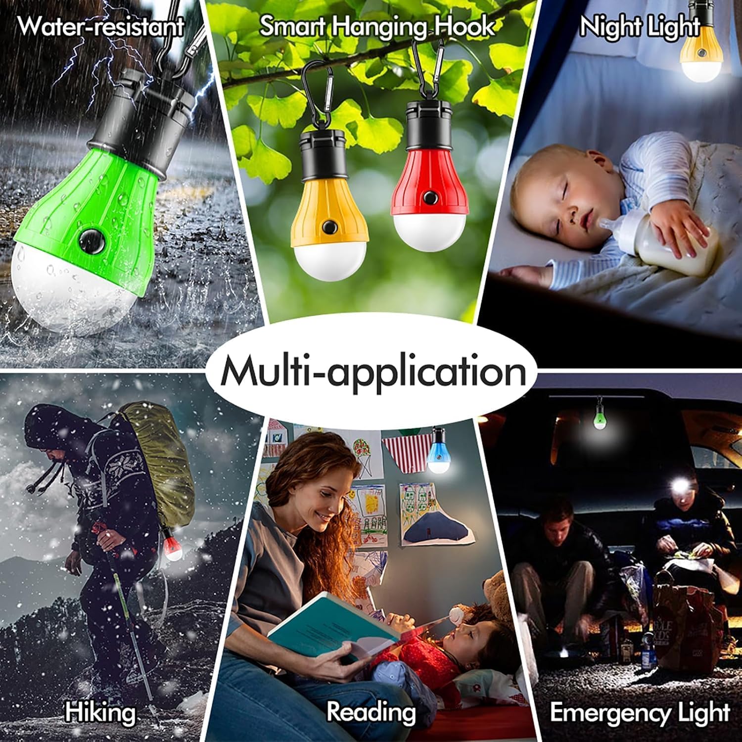 FLY2SKY Portable LED Gear Camping Lights with Clip Hook Emergency Light - Image 5